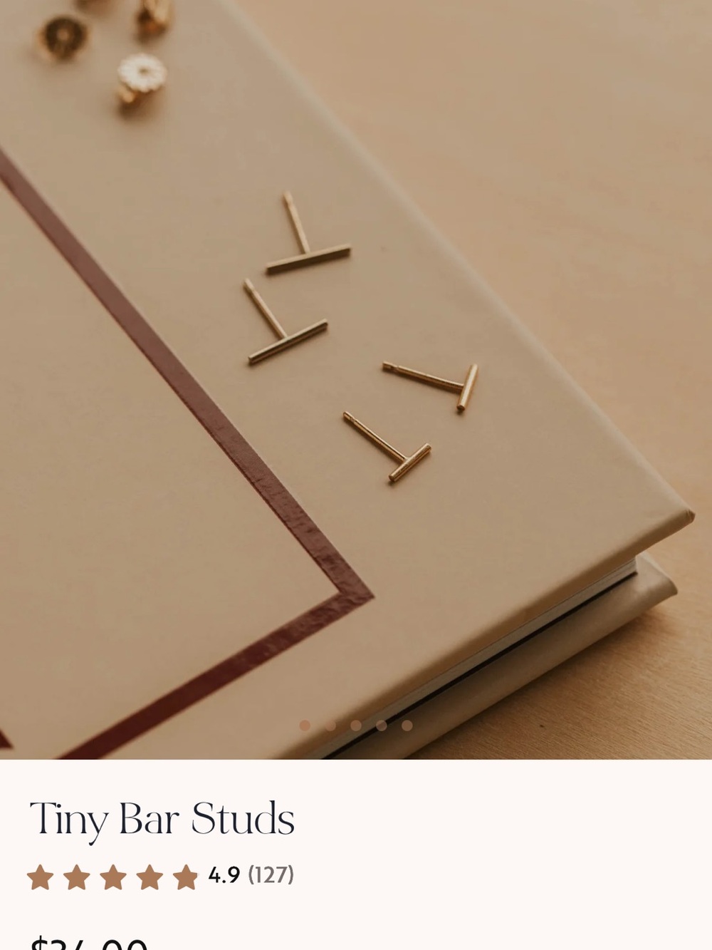 Tiny Gold Bar Stud Earrings - Minimalist Set
